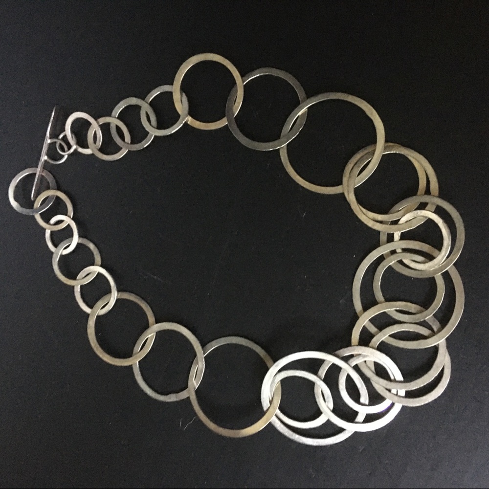 2pc Sterling silver link necklace & bracelet set - Picture 3 of 10